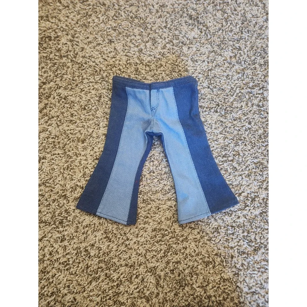 American Girl Two‎ Tone Blue Denim Flare Leg Doll Jeans Bell Bottoms
